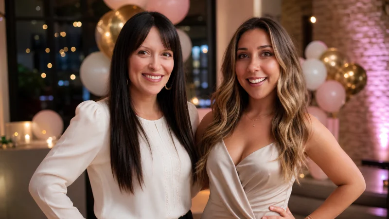 Guests celebrating at photo booth event
