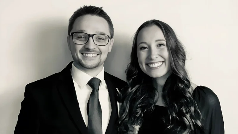 Couple at photo booth