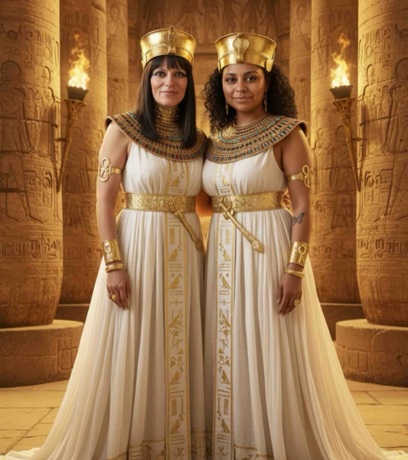 AI transformation — Egyptian royalty portrait